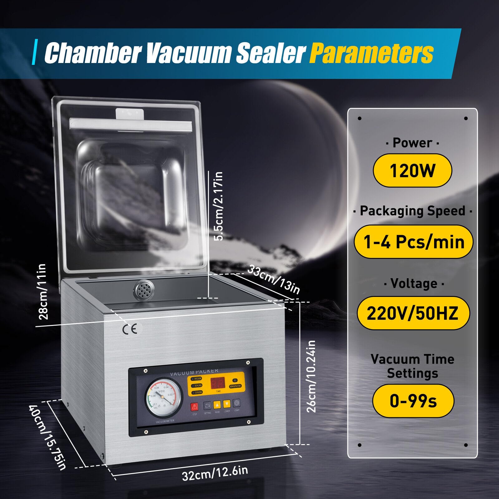 Vakuumversiegler Vakuumiergerät Tisch-Vakuumversiegler DZ-260C 220V Lebensmittel-Folienversiegelungsmaschine