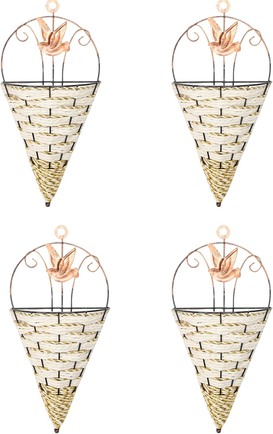 4 Pcs Wall Hanging Planter Basket Rustic Metal Iron Hanging Planters