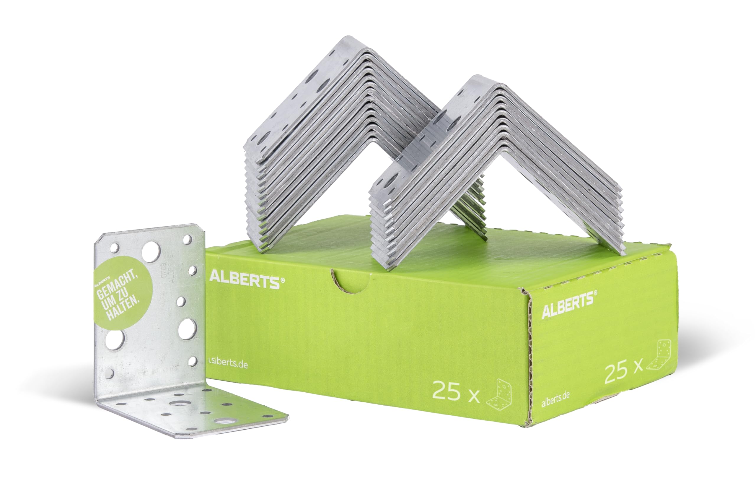 Alberts 846589 Winkelverbinder | sendzimirverzinkt | 90 x 90 x 65 mm | 25er Set