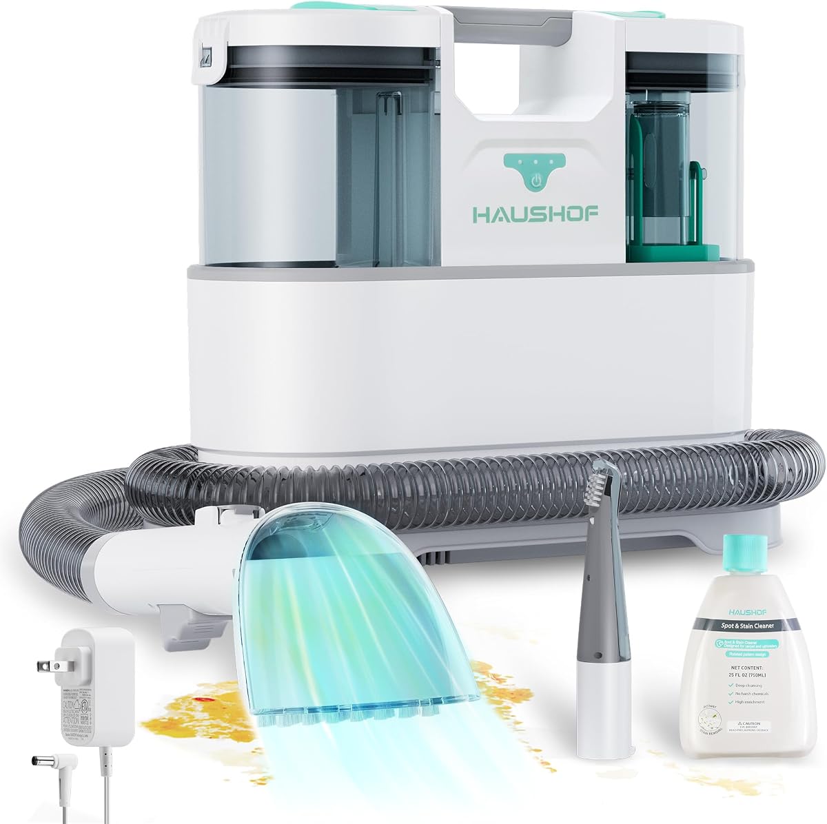 Cordless Carpet & Upholstery Cleaner | Powerful Suction, Spot & Stain Cleaner Included, Lightweight, Brushless Motor, For Pet Stains, Couch, Rug, Car Seats
