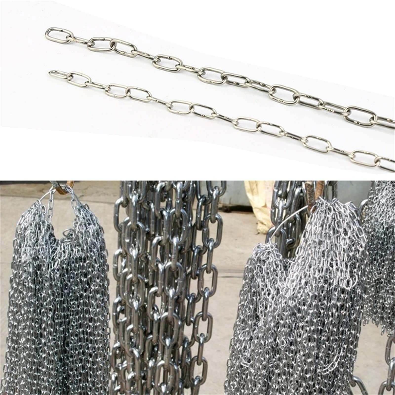 Catena Acciaio Inox Collare girocollo for cani da compagnia in ferro stiro con etichetta for trazione a catena in acciaio inossidabile 304 5 metri(Diameter 4mm)