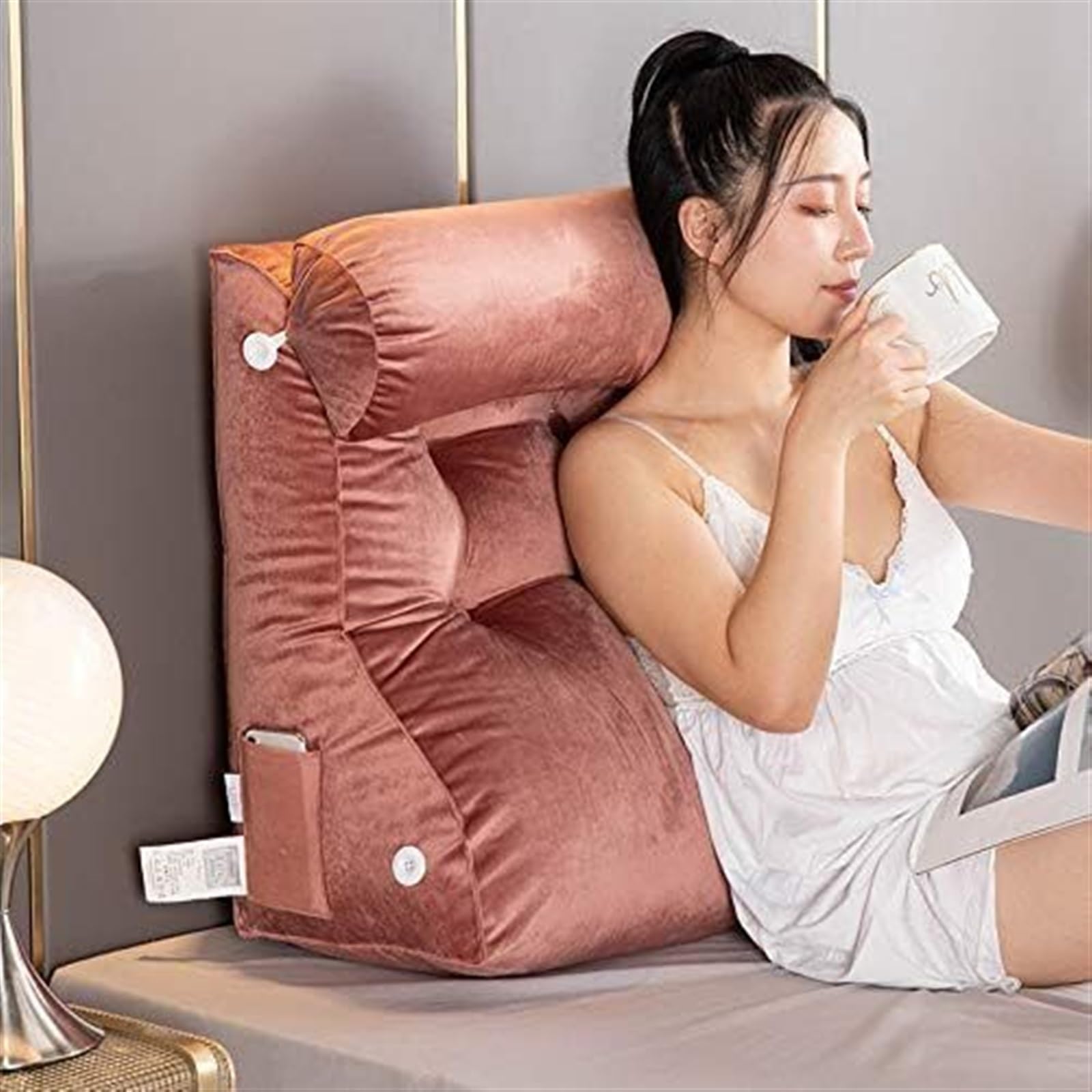 Uoxhfdh C Large Bolster Headboard Backrest Support Ushion, Back Wedge, For Sitting Up In Bed/Couch(,Width 45Cm)
