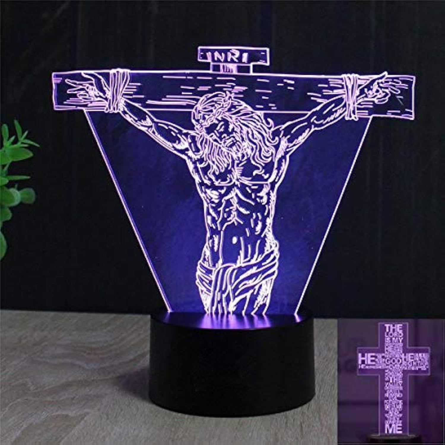 althiqahkey Pack of 2 Christ Jesus 3D Illusion Nightlight Lamps,7/16 COLORS Changing Lighting Table Desk Lamp for Home Decor - Best Gift for Kids/Friends/Birthdays/Holidays