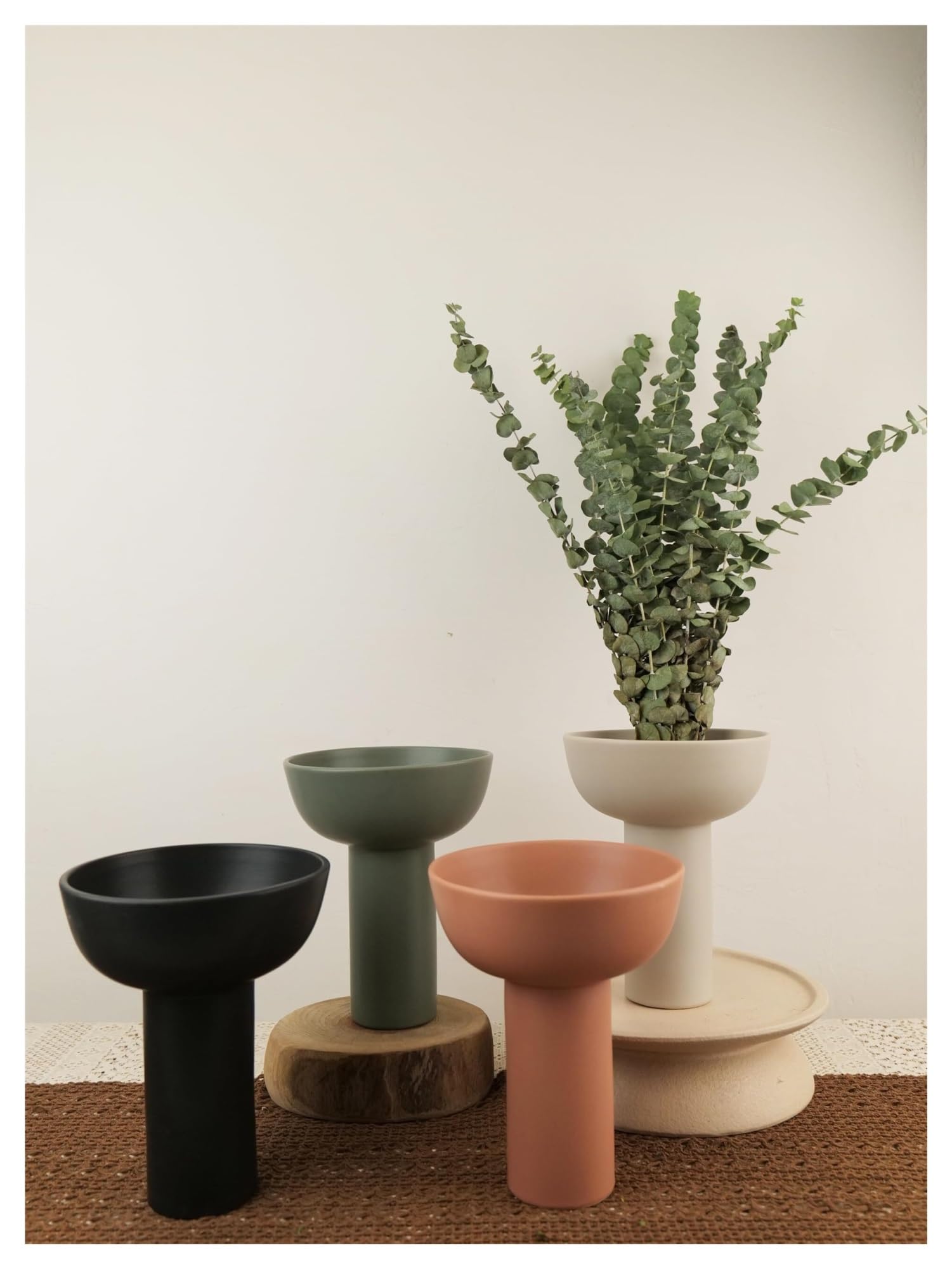 Ceramiczna doniczka w stylu vintage, doniczka na sukulenty, storczyki, kwiaty, klasyczna donica na rośliny, dekoracja ogrodowa (jasnoczerwona)