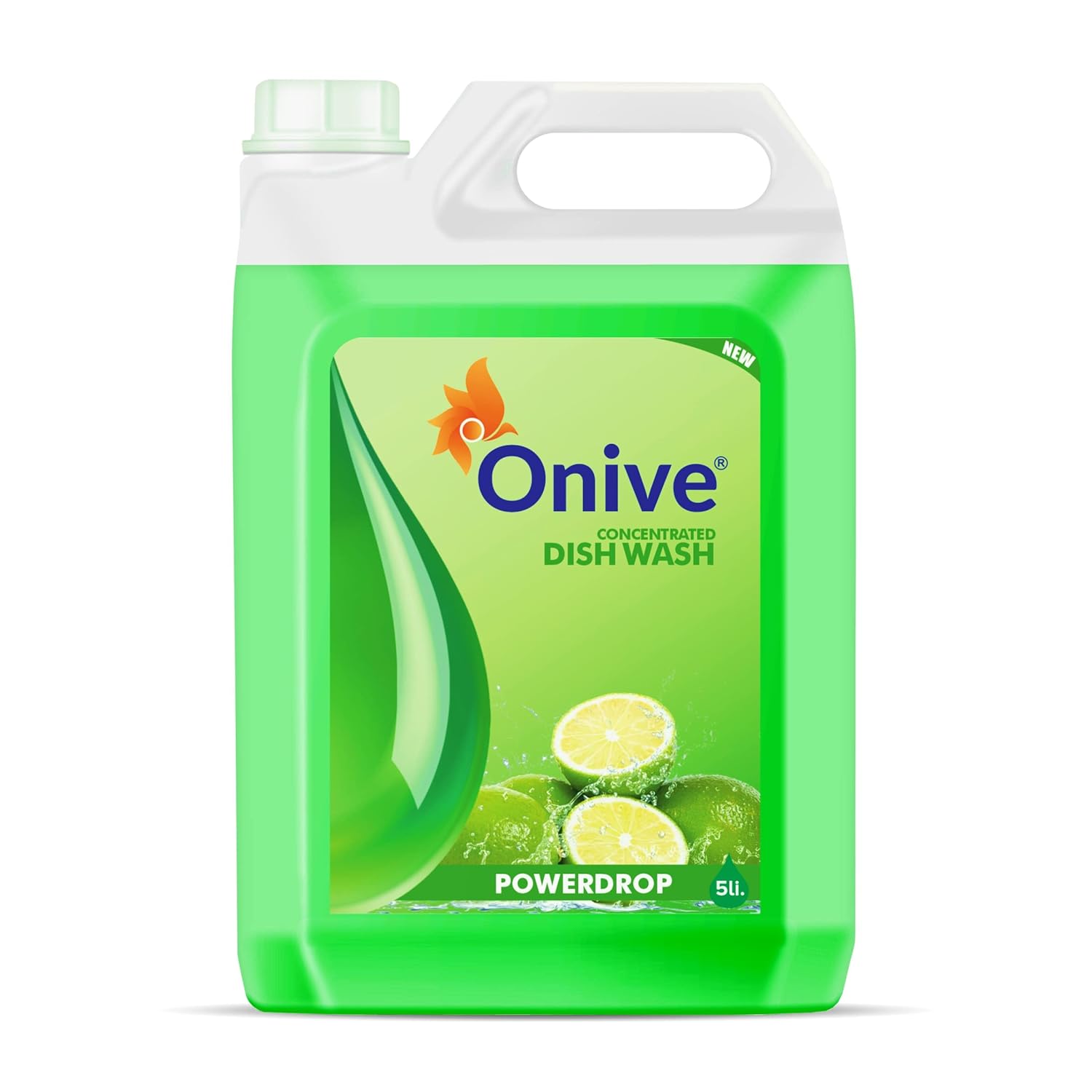 Onive PowerDrop Dishwash Liquid Gel 5 Litre Refill Pack, With Lime