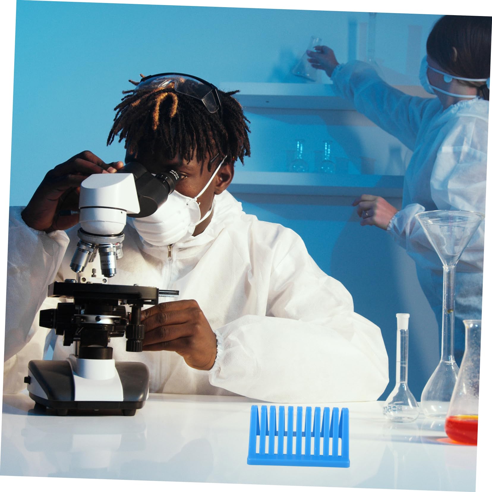 OSOLADY Microscope Slides Holder Rack 3 Pieces Lab Storage Rack Triangle Shape for Easy Slide Organizati