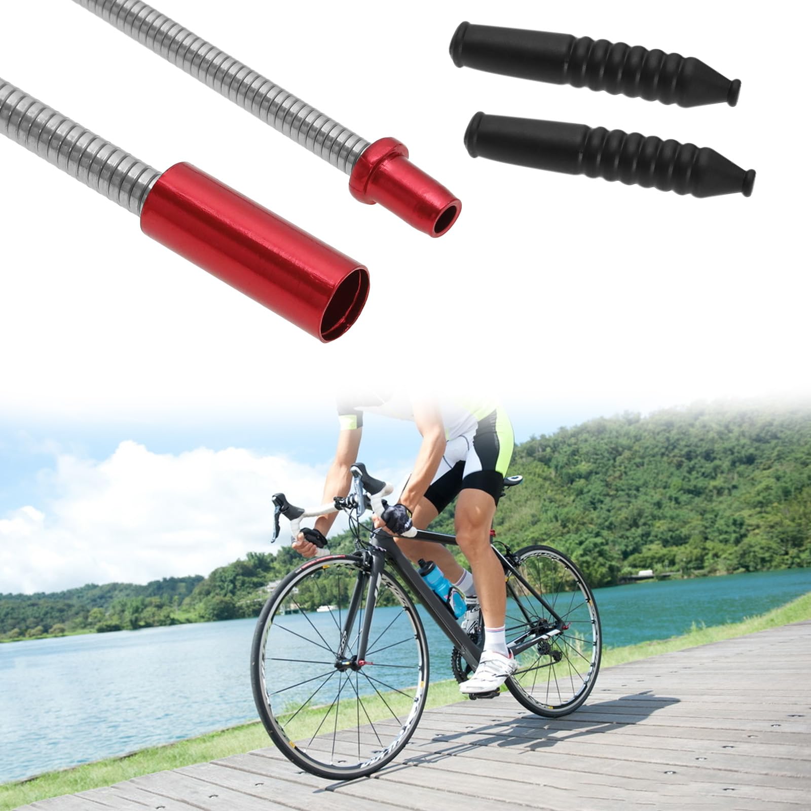 Kit 12 Pezzi Gomito Freno V-Brake Per Bici - Tagliatelle, Tubi Lubrificazione, Manicotti