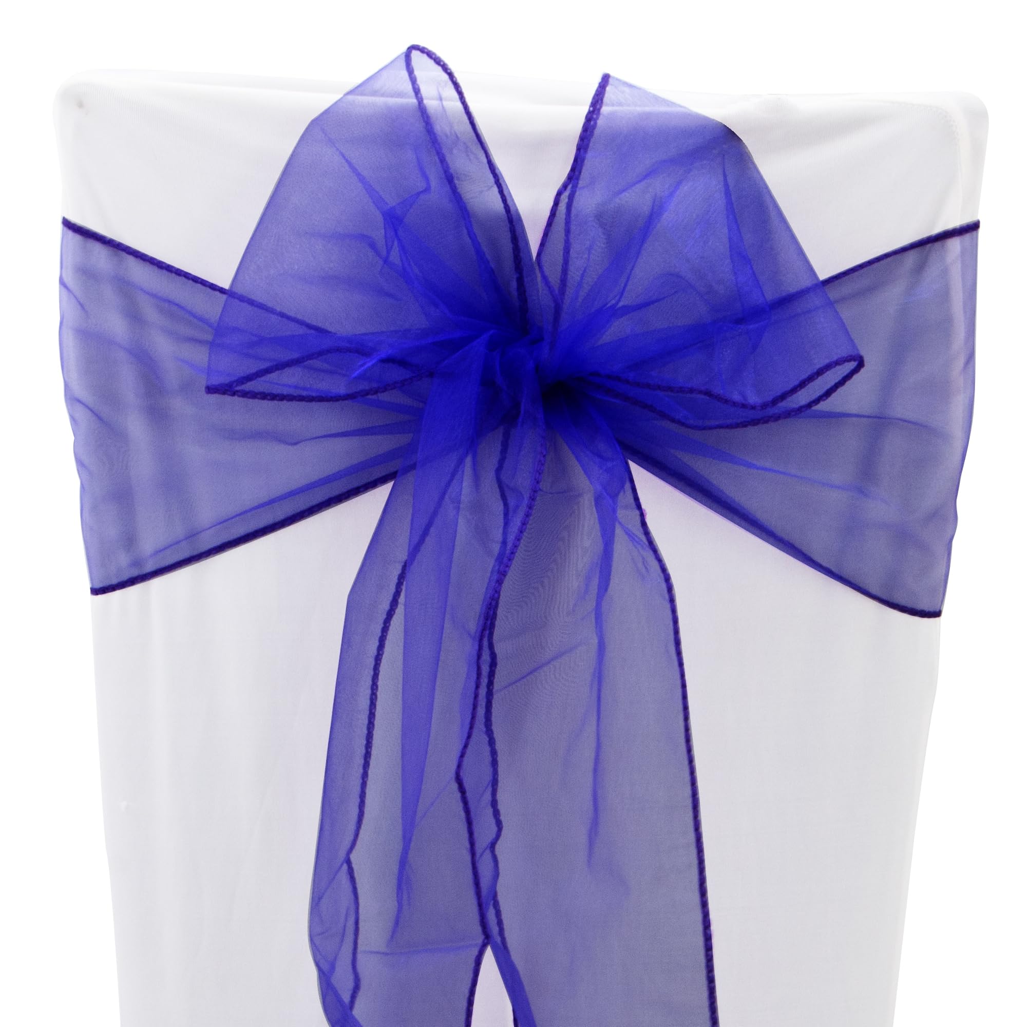 Time to Sparkle 60PCS 17x280cm Organza Chair Sashes Wider Fuller Cover Party Decoration Bow Sashes for Wedding -Purple Majesty