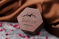 Vista 2 de Personalized Wedding Ring Box for wedding Ceremony, Custom Double Ring Holder - By NorthStar Engraving