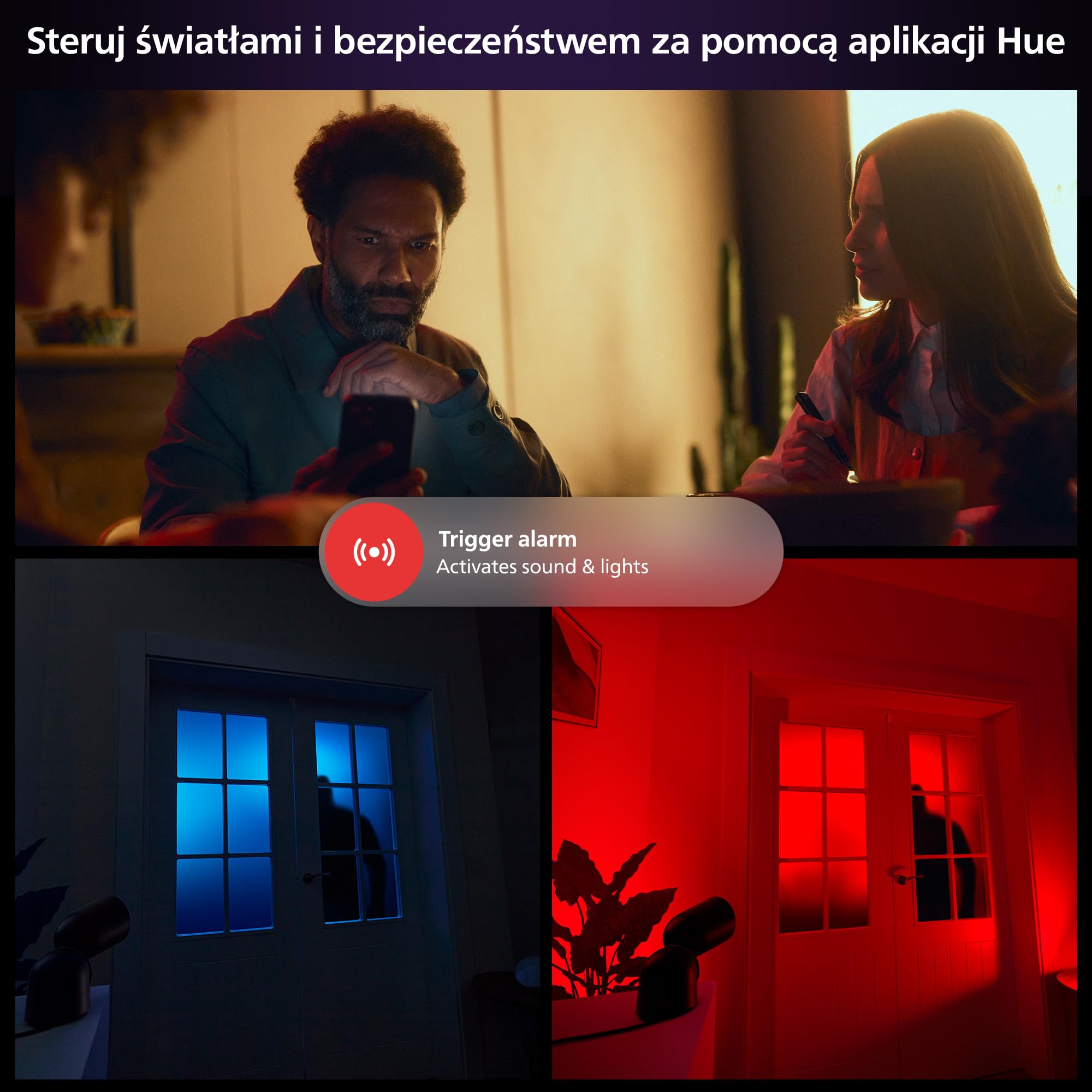 Philips Hue Raven Kamera przewodowa z podstawką na biurko biała
