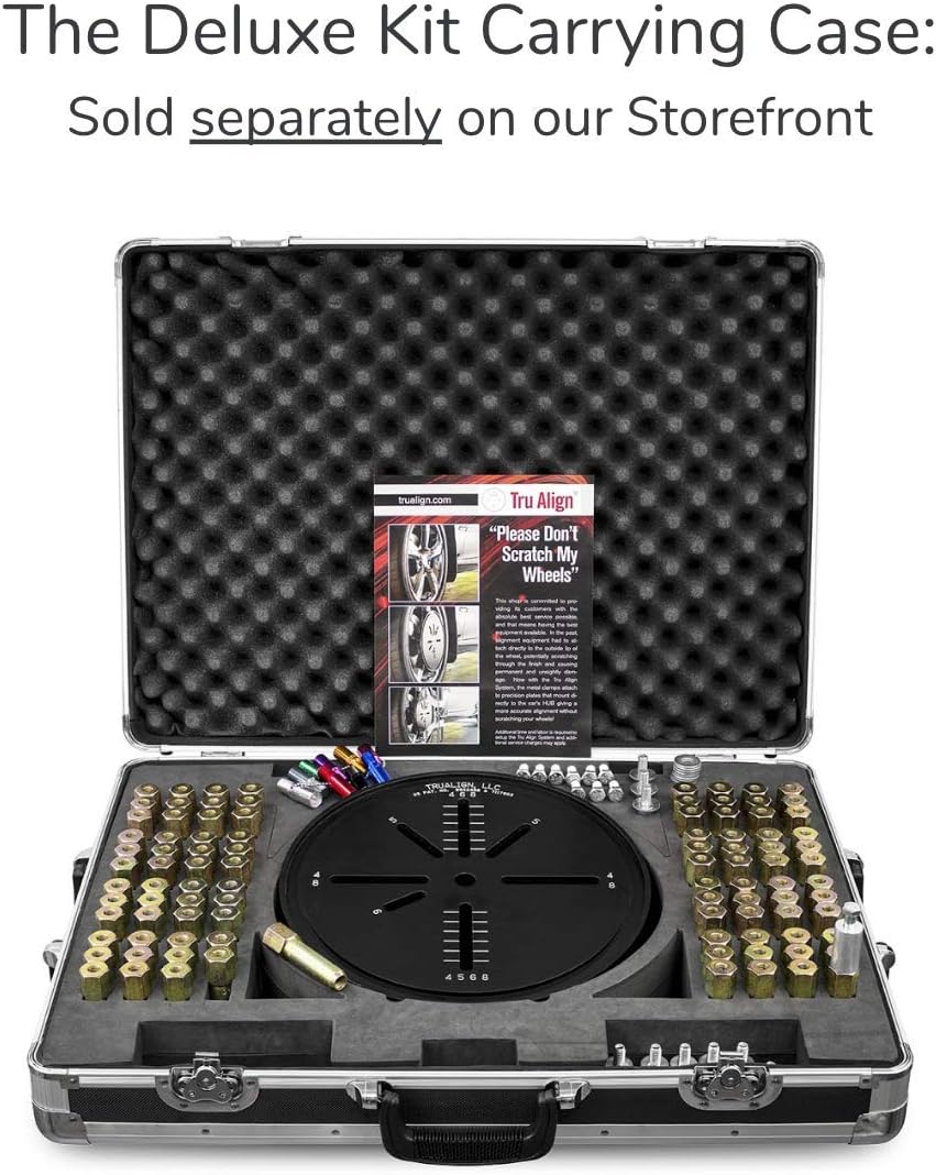 Tru Align Automotive Wheel Alignment Adapter Kit (Deluxe) Anti-Scratch Tool for Rims – Perfect DIY Alignments for Standard and Oversized Wheels (Complete Kit Included)
