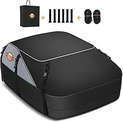 Sailnovo bolsa transportadora de carga para telhado de carro à prova d'água 20 pés cúbicos para parte superior do veículo com/sem rack transportadora superior de carro com 6 * ganchos de porta, al