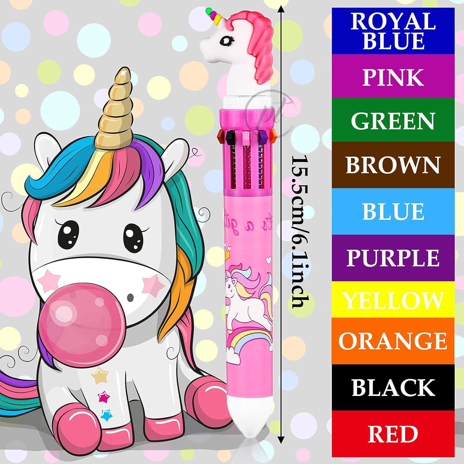 D Moto World DCW Unicorn 10-in-1 Multicolour Ball Pen with 2 Spirograph Drawing Ruler – Creative Art & Geometry Toy Combo for Kids, Return Gift & Birthday Surprise (Multicolour) 4