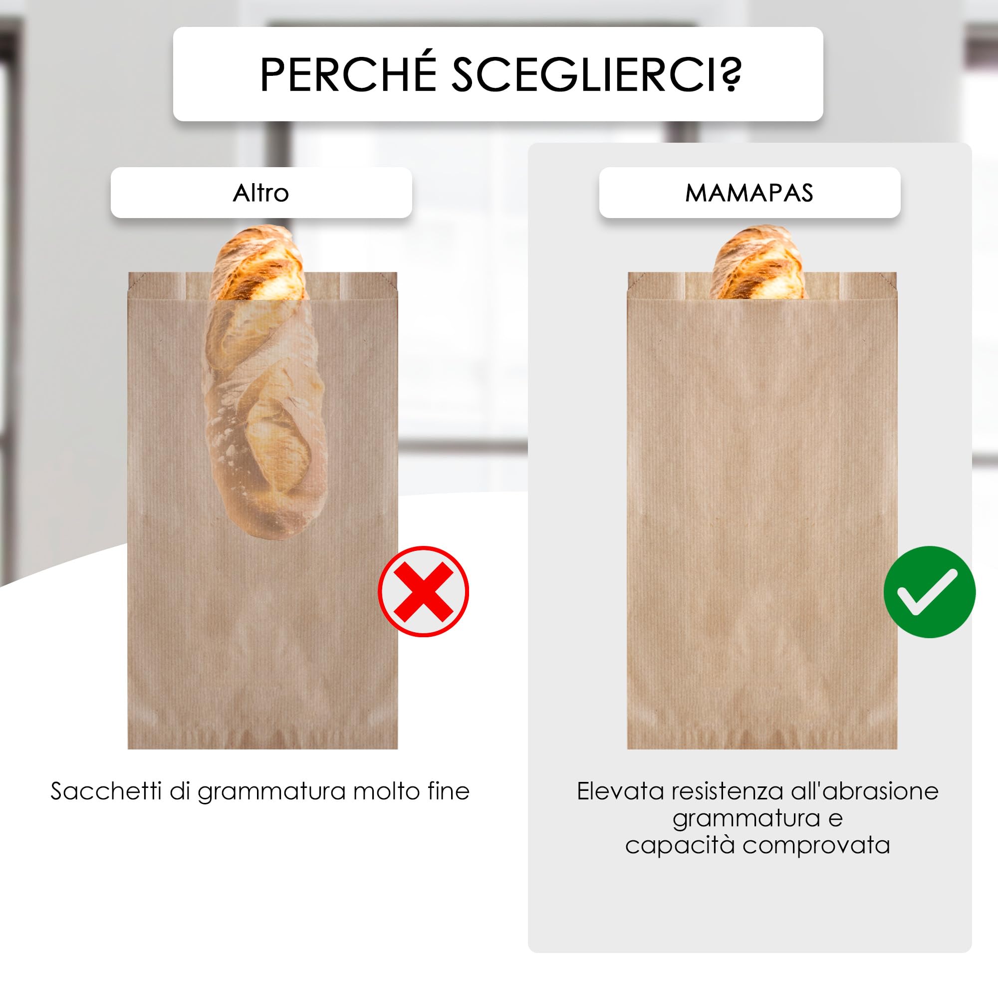 100 Sacchetti Di Carta Kraft 18x31 Cm - Per Alimenti, Regali, Panini, Pasticceria