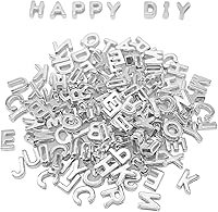 400pcs Large Alphabet Letter Beads,A-Z Large Alphabet Letter Charms for Jewelry Making, Bracelets, Necklaces, Keychains, DIY Crafts, Plastic Beads for Personalized Accessories (Silver Color)