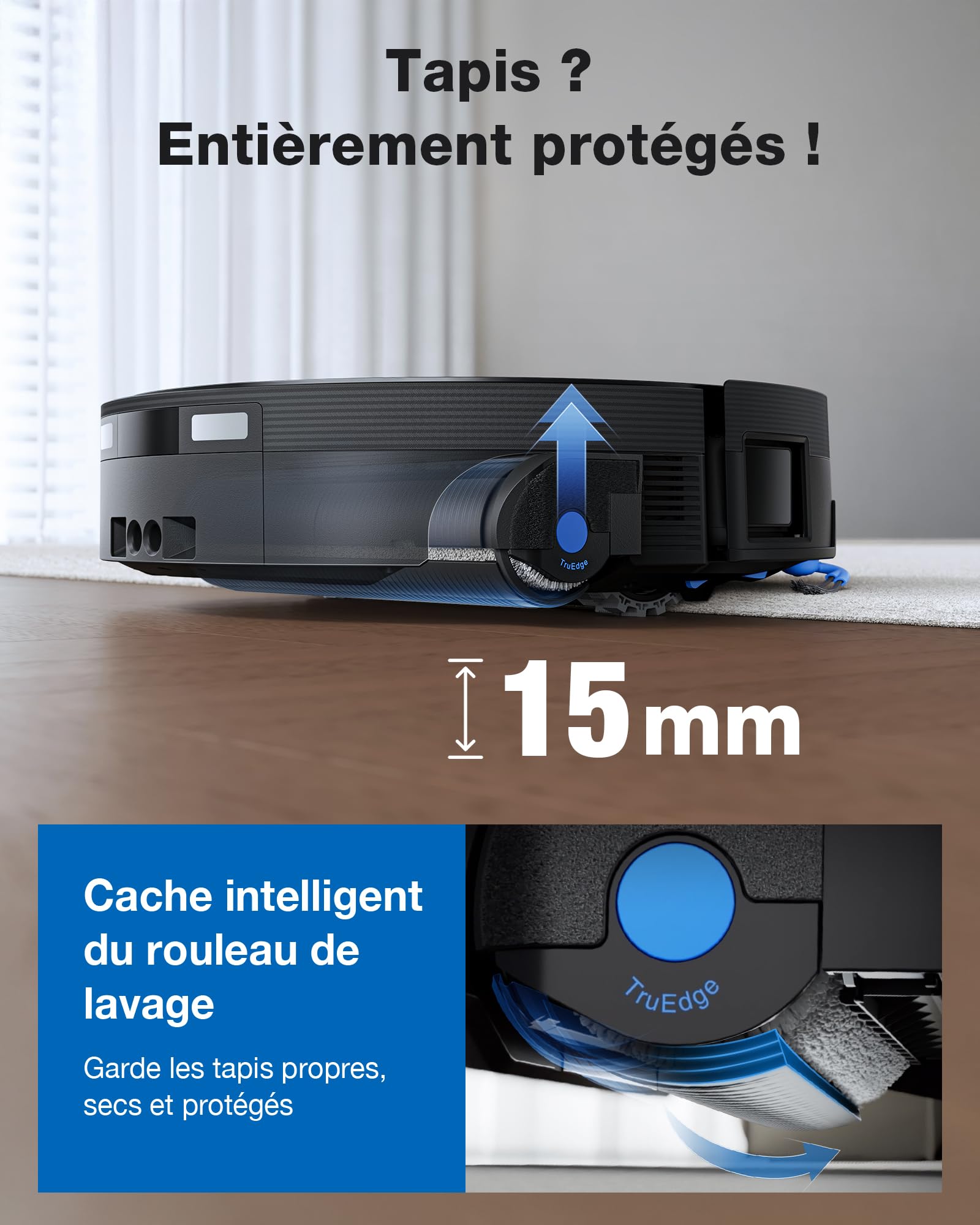 ECOVACS X12 OmniCyclone Care Complete Aspirateur Robot, Blast, 22000 Pa, pré-Dissolution des Taches FocusJet, PowerBoost, OZMO Roller 3.0, Rouleau Extensible, vidage Automatique PureCyclone 2.0