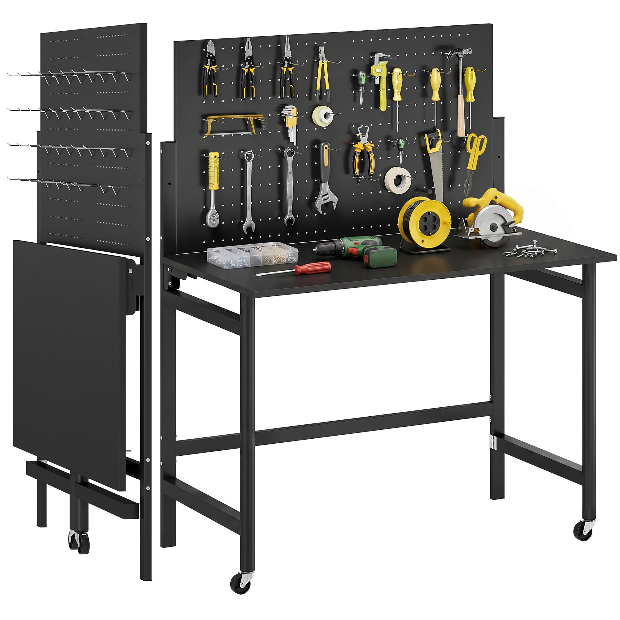 HOMCOM Établi d'Atelier Pliable à roulettes