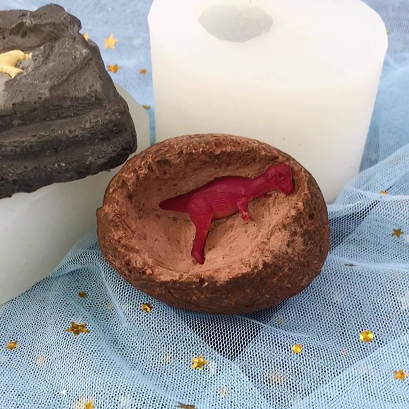 Moldes para pasteles, herramienta prensable 3D de Navidad, pequeño dinosaurio, para prensa, utensilios de horneado, silicona de grado alimenticio