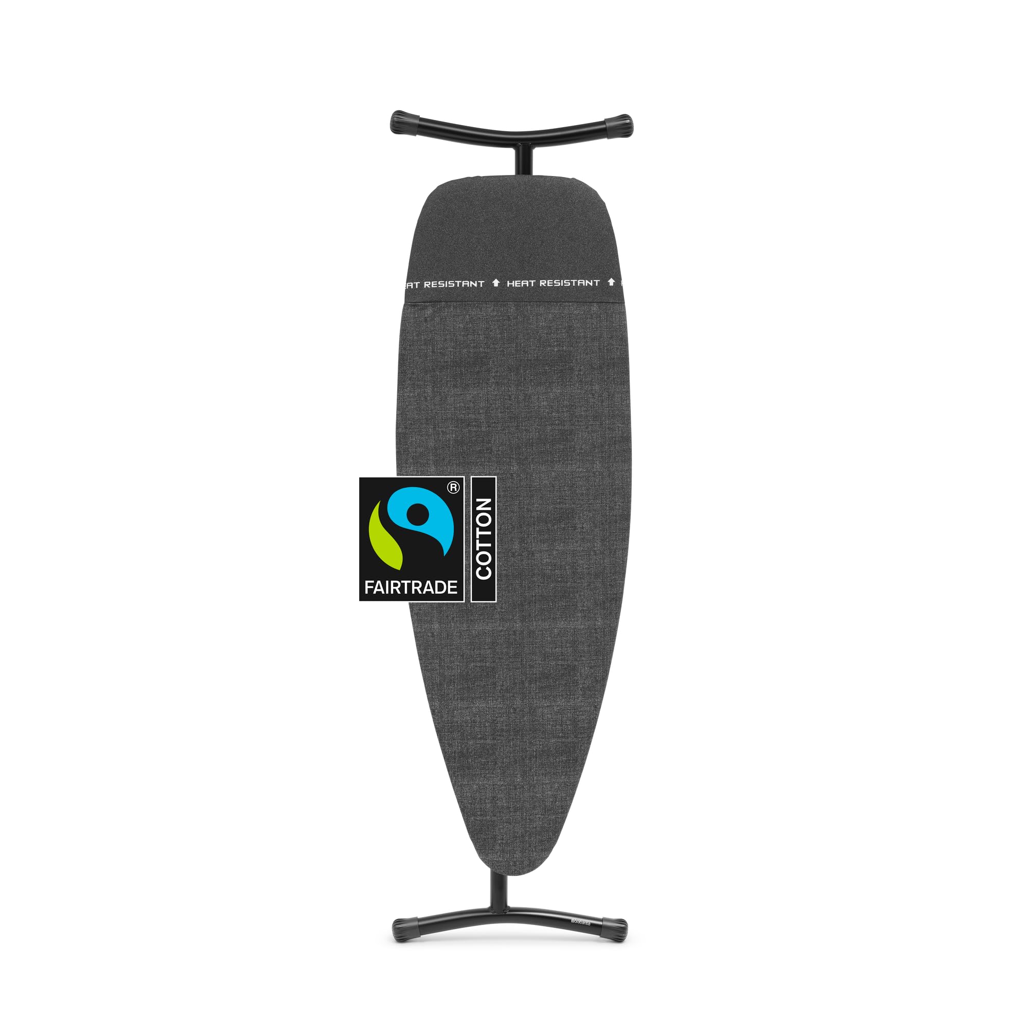 Brabantia Premium Ironing Board with Heat Resistant Parking Zone | X-Large (Size D) | Fairtrade Denim Black | Tall &amp; Wide, Adjustable Height (31-40"), Easy Fold, Anti-Collapse Lock, Non-Slip Feet