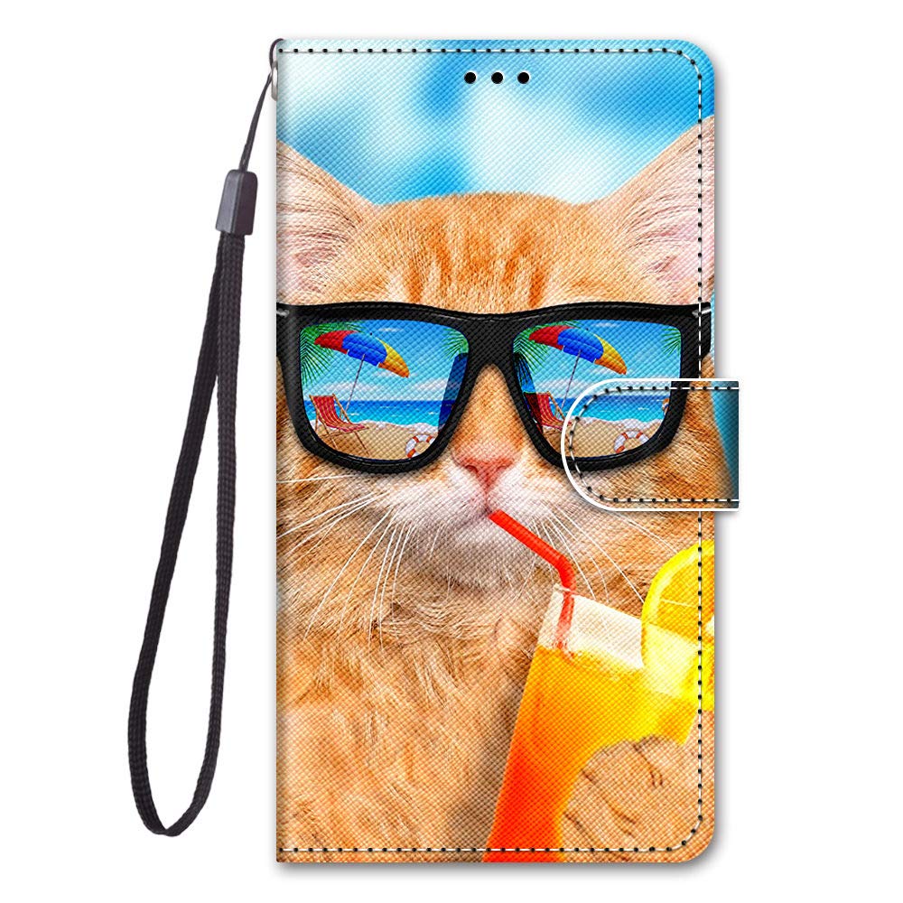 Everainy Cover Portafoglio In Pelle PU Per Oppo A74 4G/Oppo F19 - Con Cordino, Rosa - 2