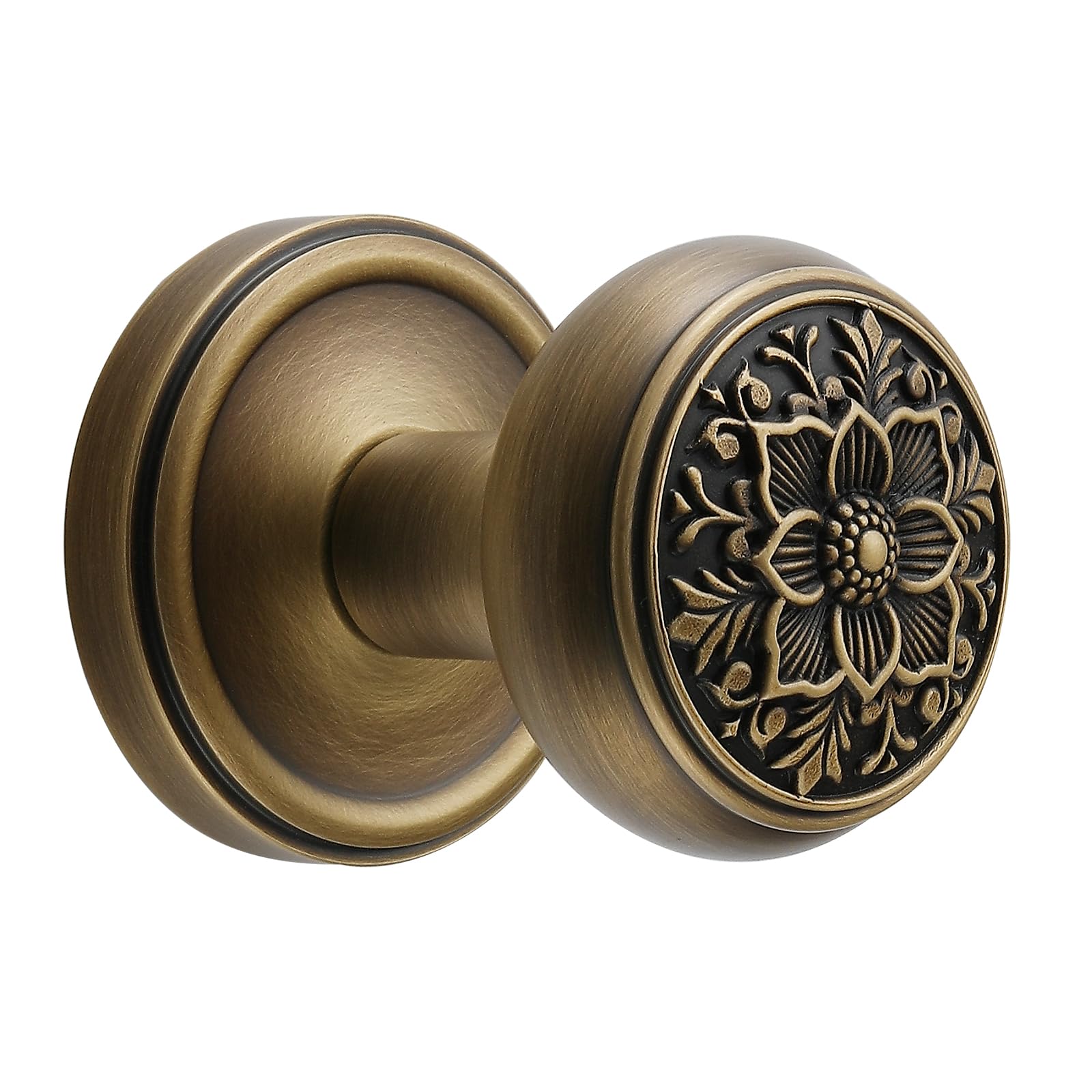 Antique Brass Privacy Door Knob - Solid Brass -7