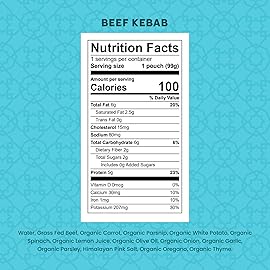 Serenity Kids 7+ Months World Explorers Baby Food Pouch - Beef Kebab, 3.5 oz, Pack of 12-5g Protein Pouch - Nutrient-Packed Meat Baby Food - On-the-Go Toddler Snacks