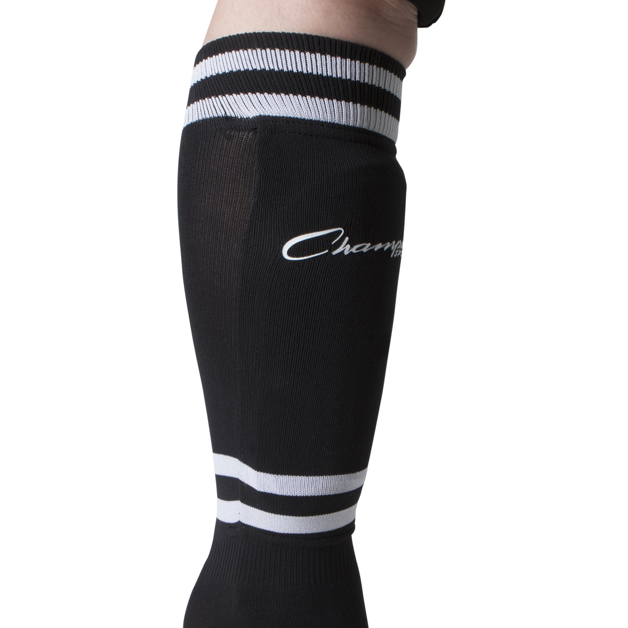 Champion Sports Youth Sock Style Soccer Shinguards – Ages 8 – 10/Large – Nero (Coppia)