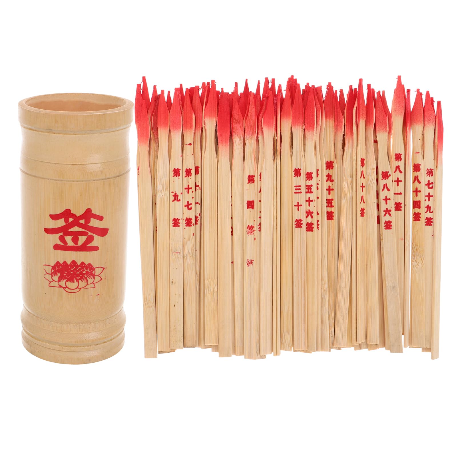 FELTECHELECTR Divination Game Props Chinese Culture Bamboo Pot Lucky Feng Shui Decor for Home Temple Office Party