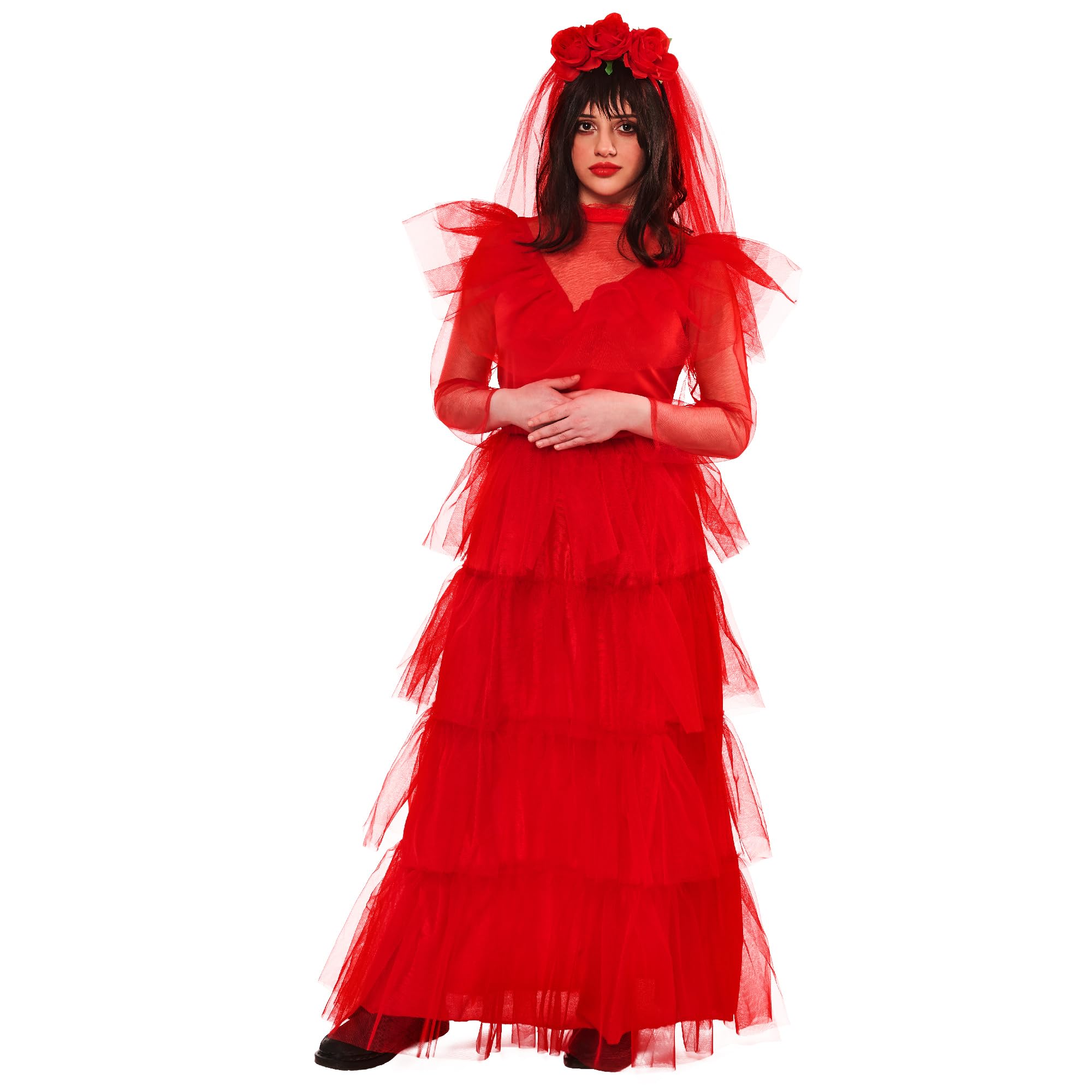 Rubies Masquerade Beetlejuice Wedding Dress Costume Small Red