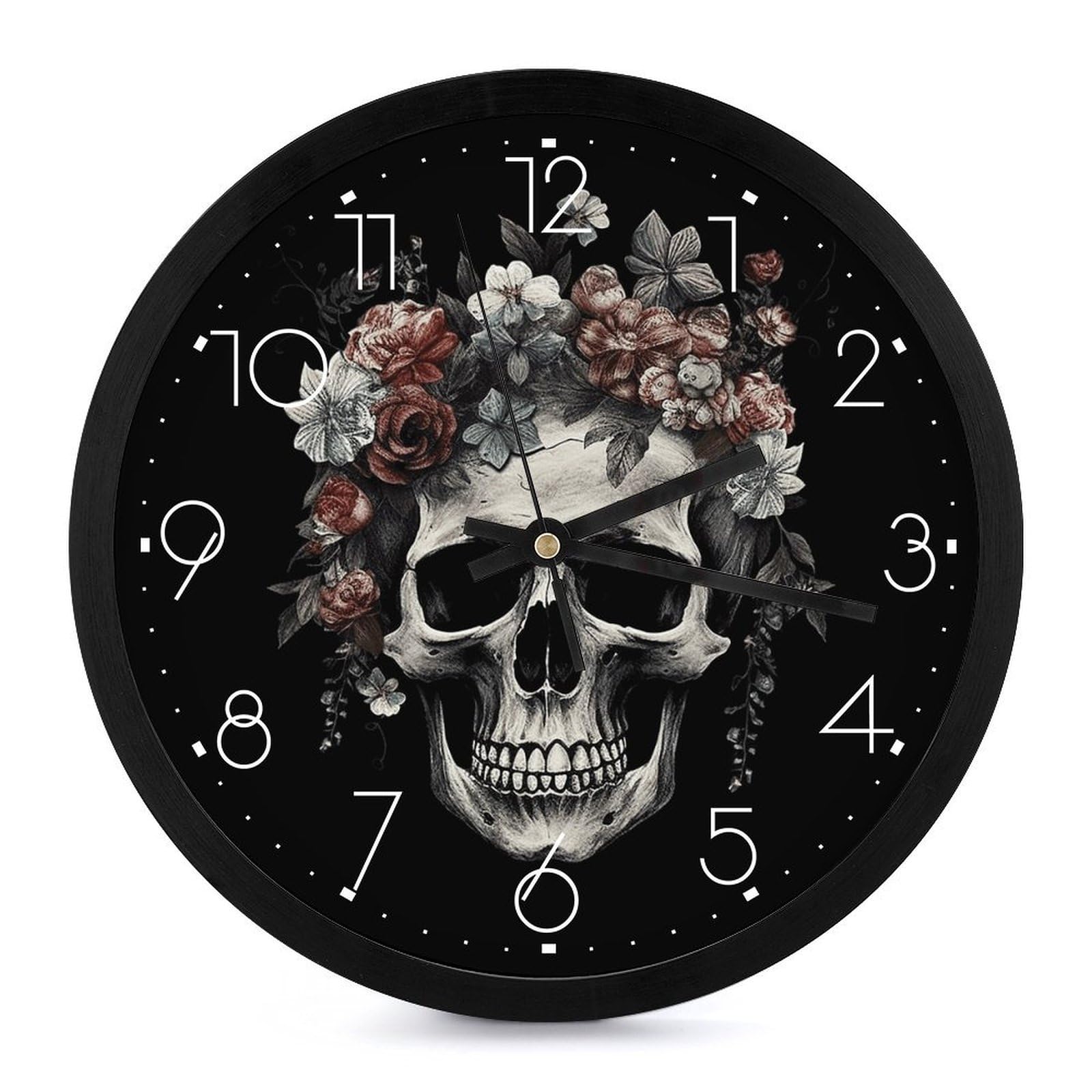 Horloge murale décorative blanche pour salon et cuisine moderne de 25,4 cm