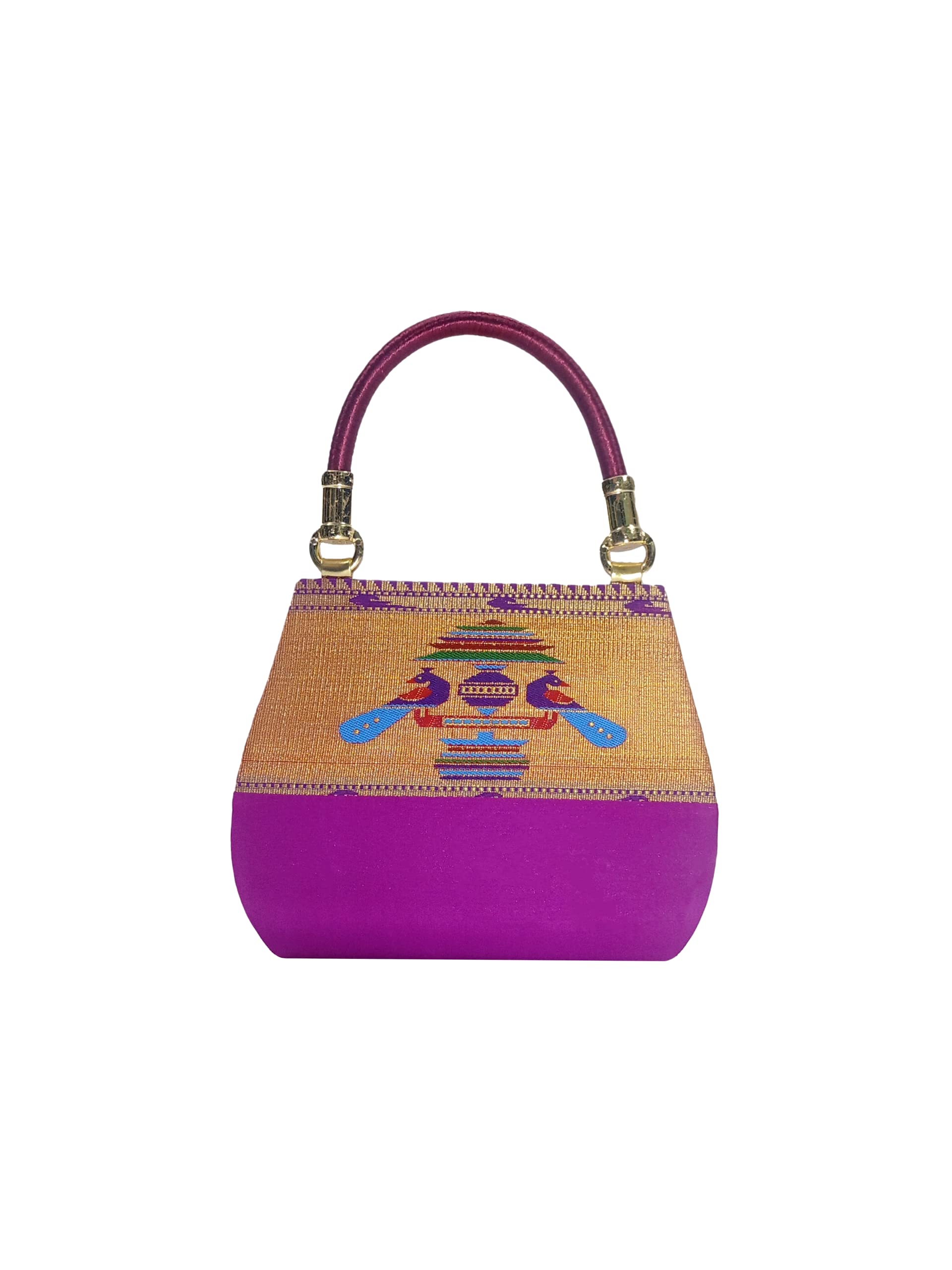 Silk Cloth Handbag | Paithani Saree Clutch Handbag For Women | Traditional And Ethnic Clutch Handbag (Magenta Purple) (B09X695Z53) Amazon Price History, Amazon Price Tracker