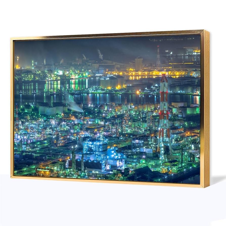 油絵 工場の灯りⅡ 油絵 工場の灯りⅡ 油絵 工場の灯りⅡ