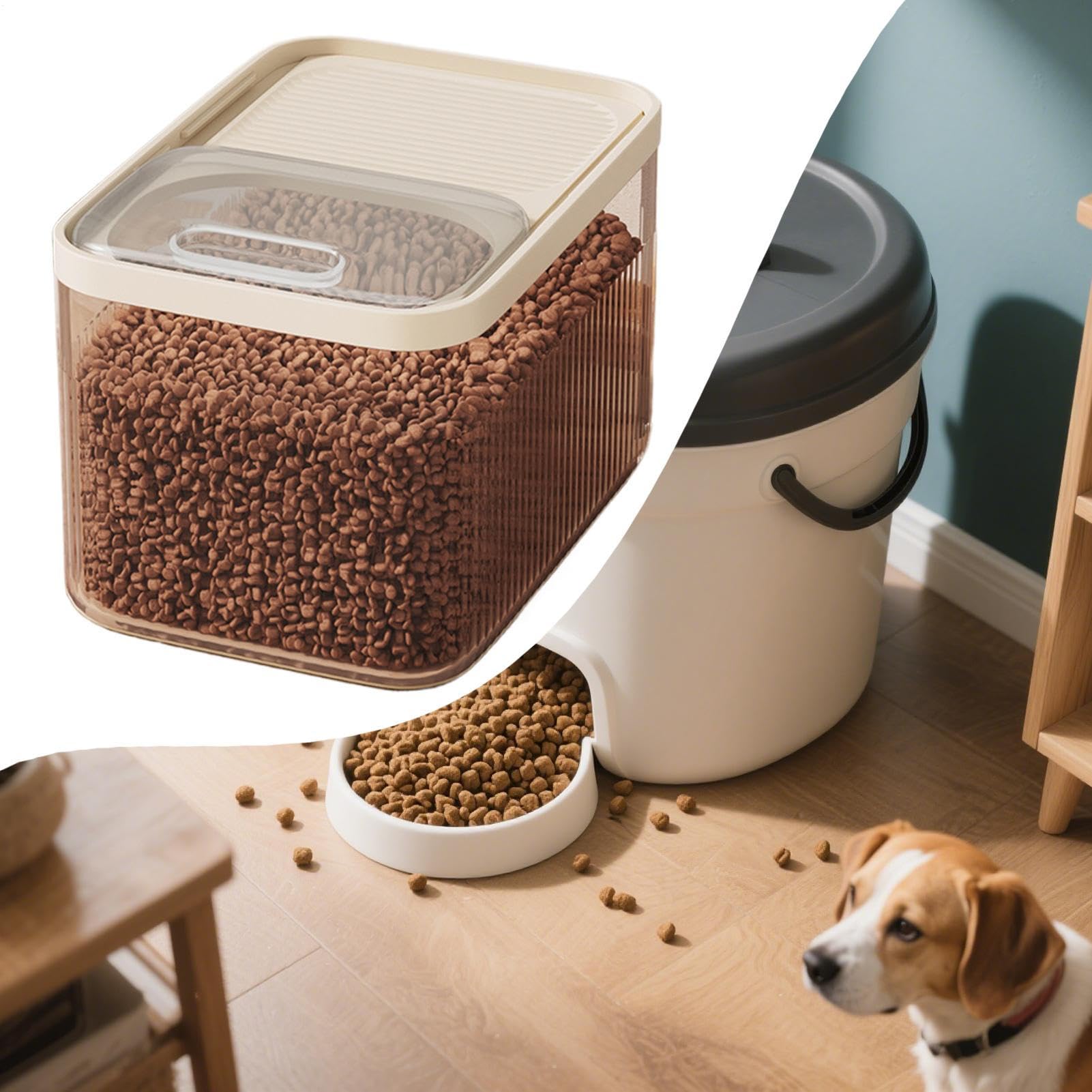 Hundefutter Lagerbehälter,Großer Lagerraum Hundefutter Lagerbehälter | Fütterungsstation Lagerraum Für Hundekatze Welpen Kätzchen Vogelfutter Weizen Bohnen Snacks