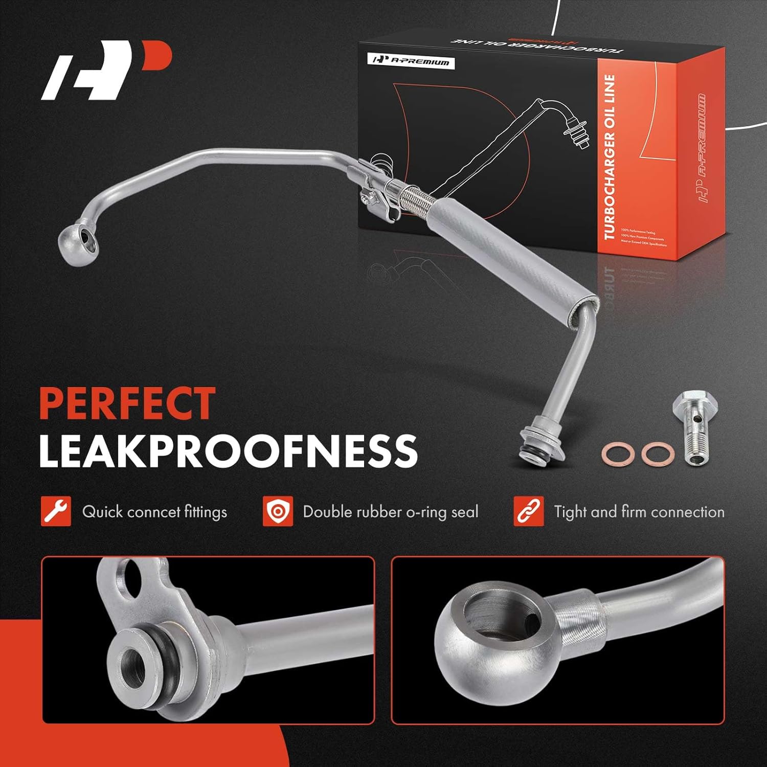 A-Premium Turbocharger Coolant Line Compatible with Ford Explorer 2016-2019, Mustang 2015, 2.3L, Turbocharged, Return