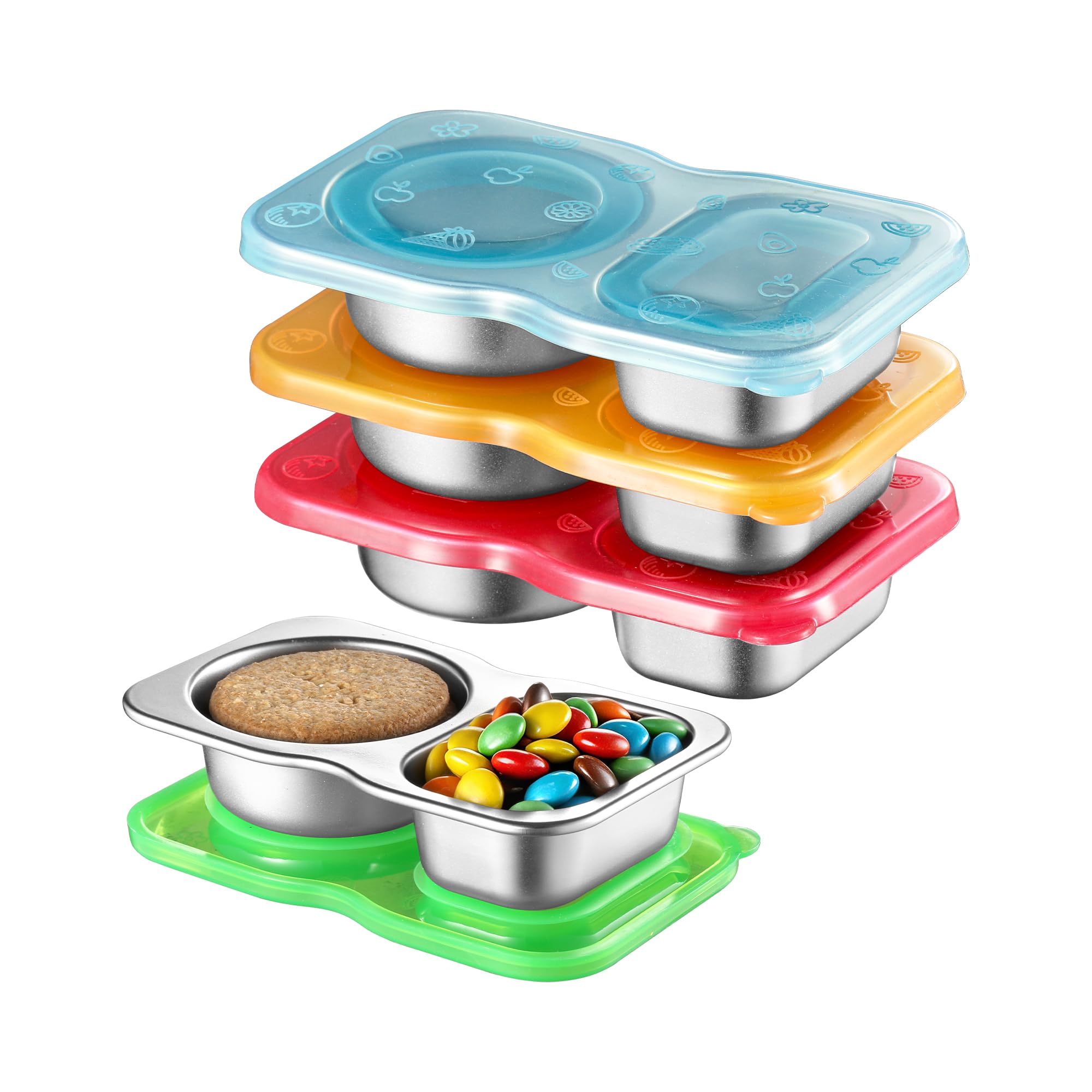 BEFOY Small 2-Compartment Stainless Steel Bento Snack Box for Kids | 2-compartment stainl…