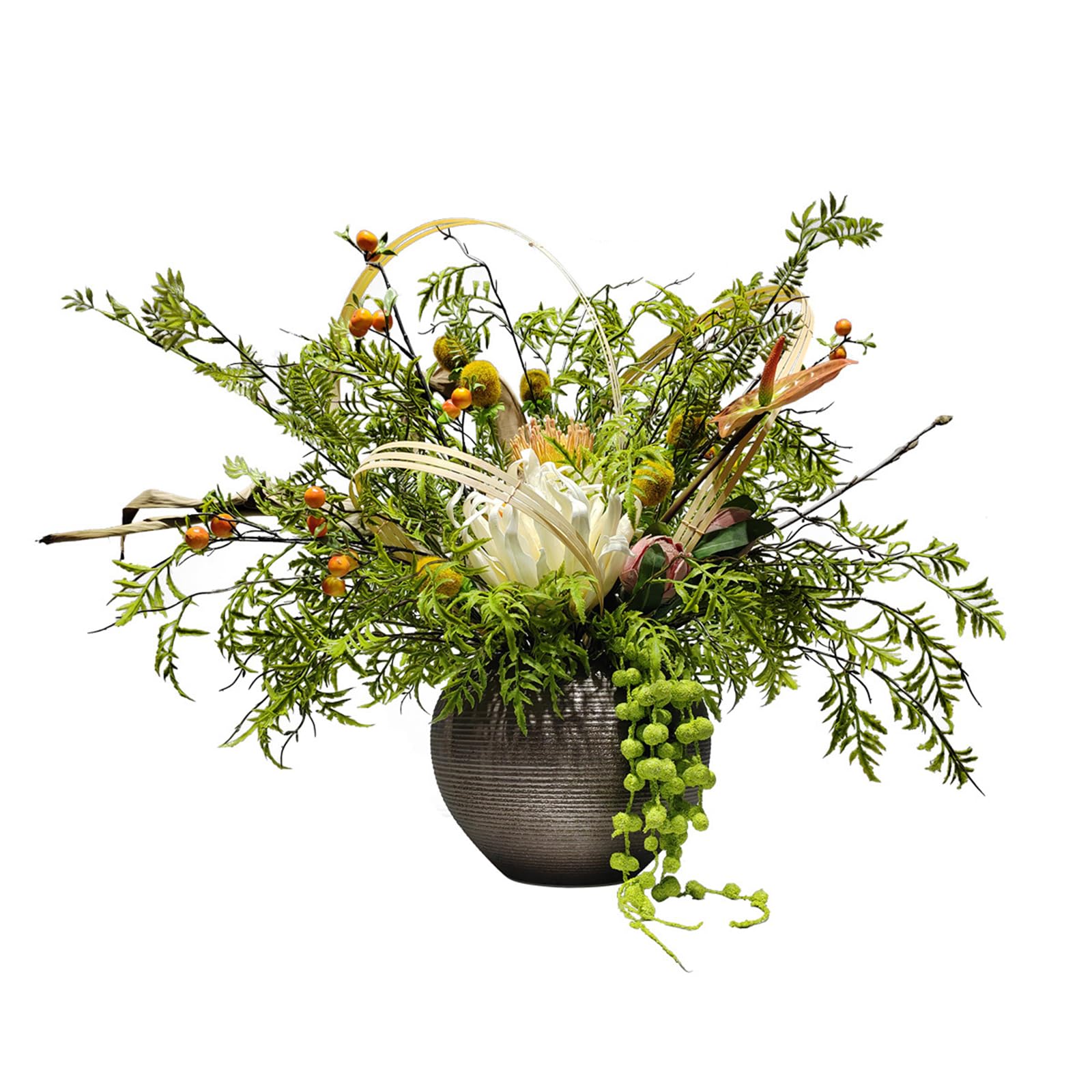 Hhhxkkuu New Chinese Style Zen Artificial Floral Arrangement