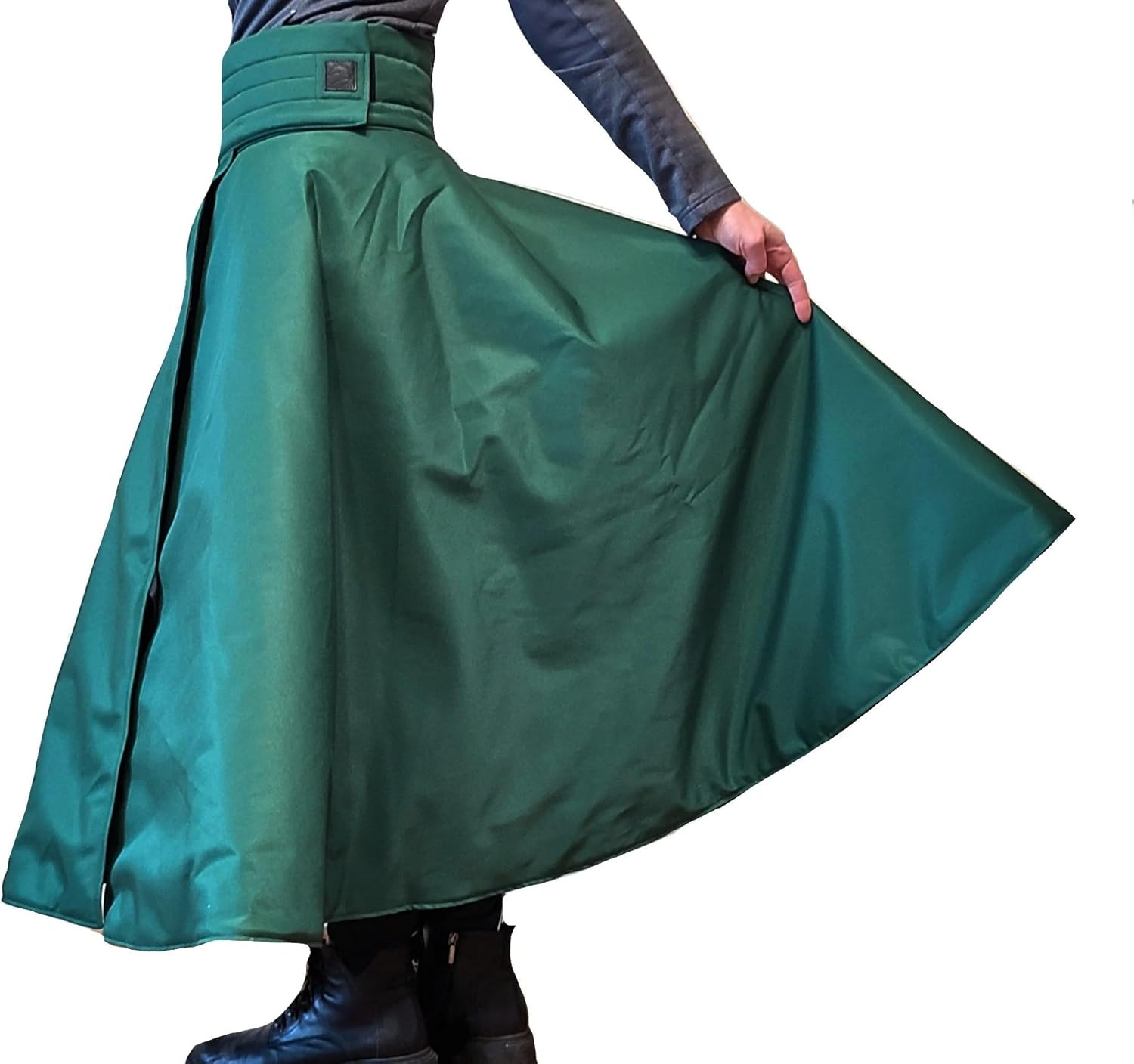 Green equestrian skirt for women - Winter insulated riding apparel long - Equine gear for girl