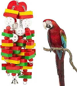 MEWTOGO Large Bird Parrot Toys for Cockatoos African Grey Macaws and Amazon Parrots Bird Gift