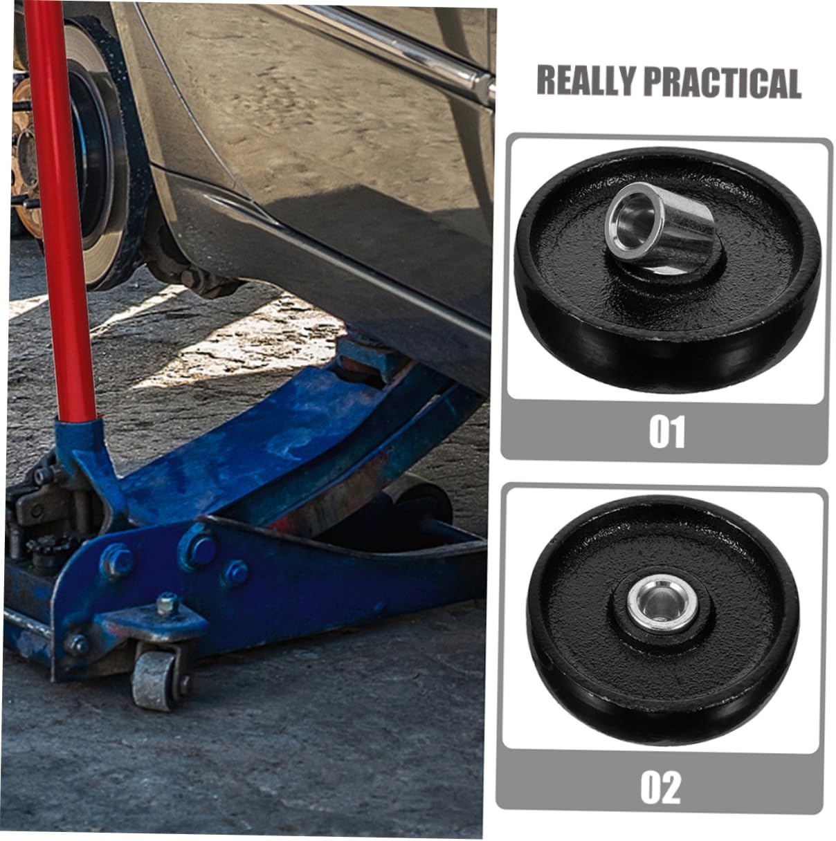 Mikinona 2pcs Jack Wheel Replacement for Pallet Jack SUV Car Rv Front Wheel Trailer Easy Install High-Strength