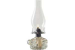 Lamplight 12-Inch Clear Glass Chamber Oil Lamp