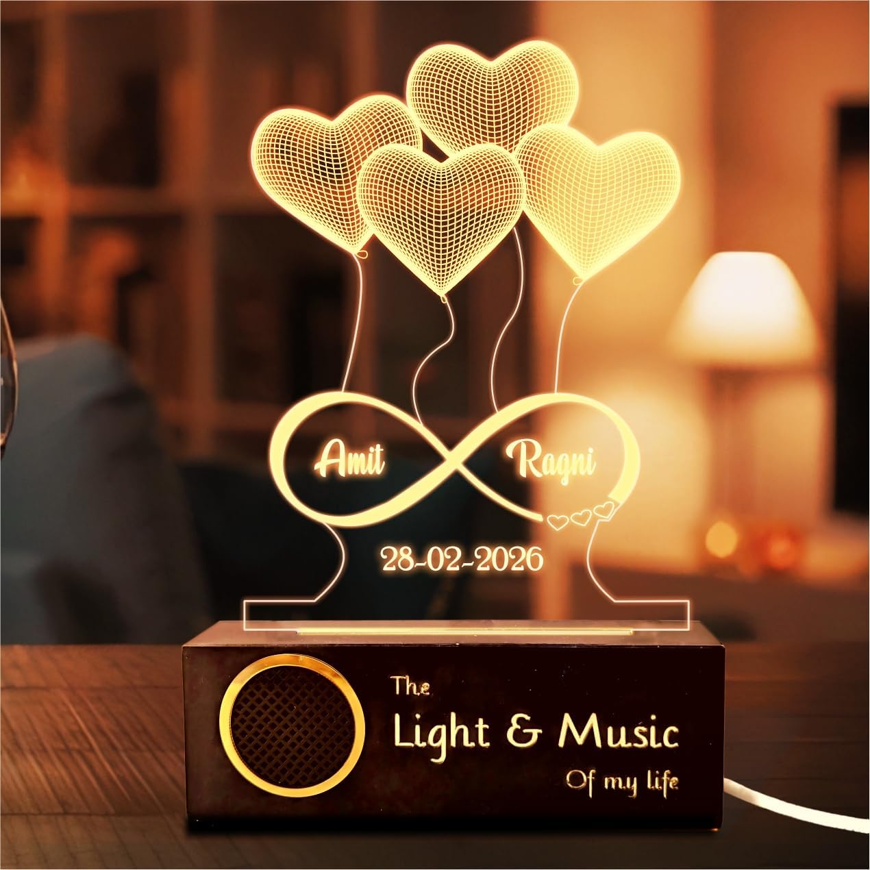 Personalized 3D Heart Lamp - Custom Photo Gift -5 Personalized 3D Heart Lamp - Custom Photo Gift -5