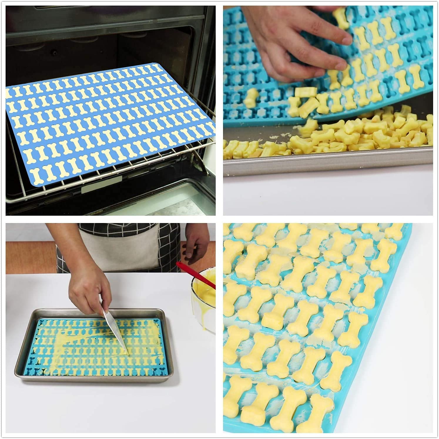 Collory Bakmat hondenkoekjes voor MINI STERN (1,5 cm) lekkernijen, siliconen bakvorm, bonbonvorm, chocoladevorm, hittebestendig, voedselveilig en BPA-vrij