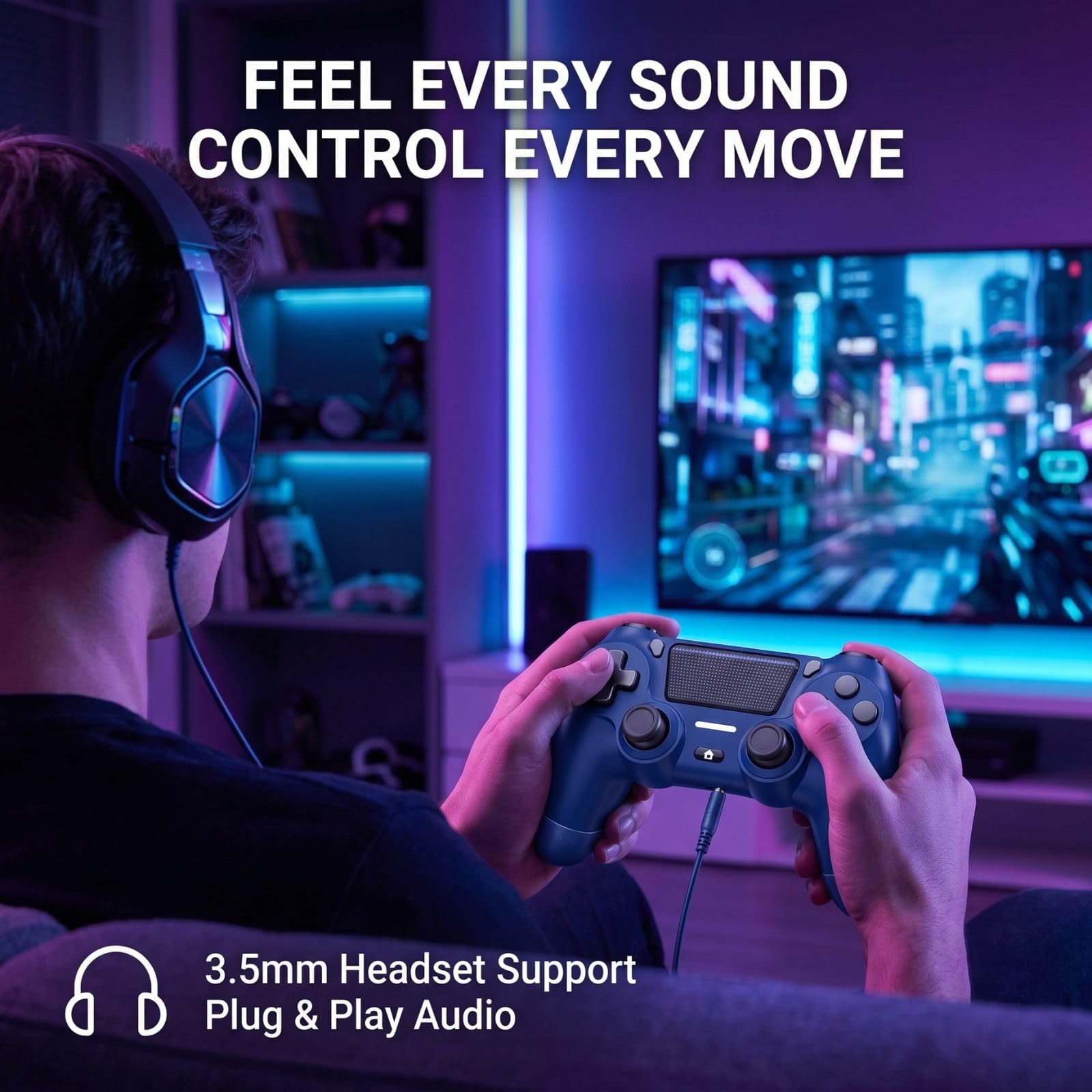 BJXOZ Mando inalámbrico para PS4, Controlador