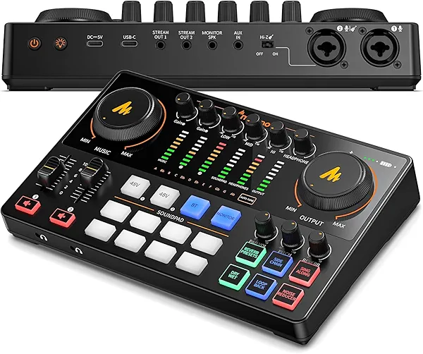 MAONO Podcast Equipment Bundle: Audio Interface mixer with Dual XLR Input for Podcast Streaming - MaonoCaster E2 Gen2 E2 Gen 2