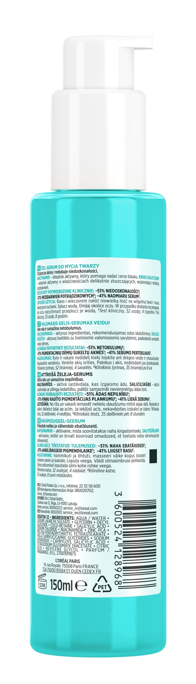 L'Oreal Paris Bright Reveal Żel-serum do mycia twarzy, 150 ml