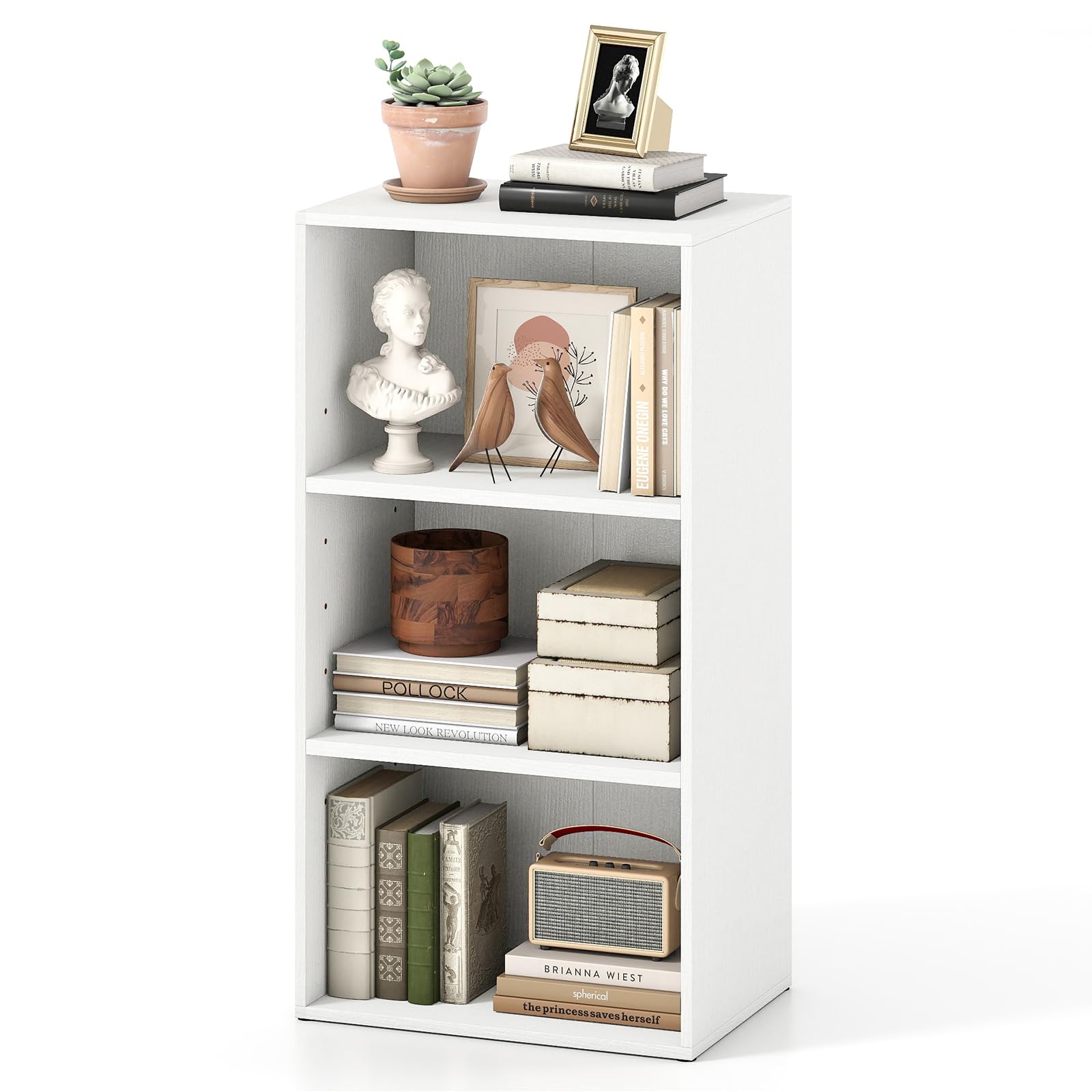 SFAREST 2/3-Tier Bookcase (42 x 29.5 x 80 cm,White)