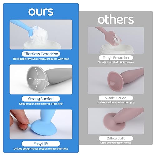 Miniatura 4 de Paquete de 4 espátulas de crema para pañales  Espátula de glúteos para bebé, 2 tamaños grandes y 2 mini con funda de viaje, aplicador de crema de