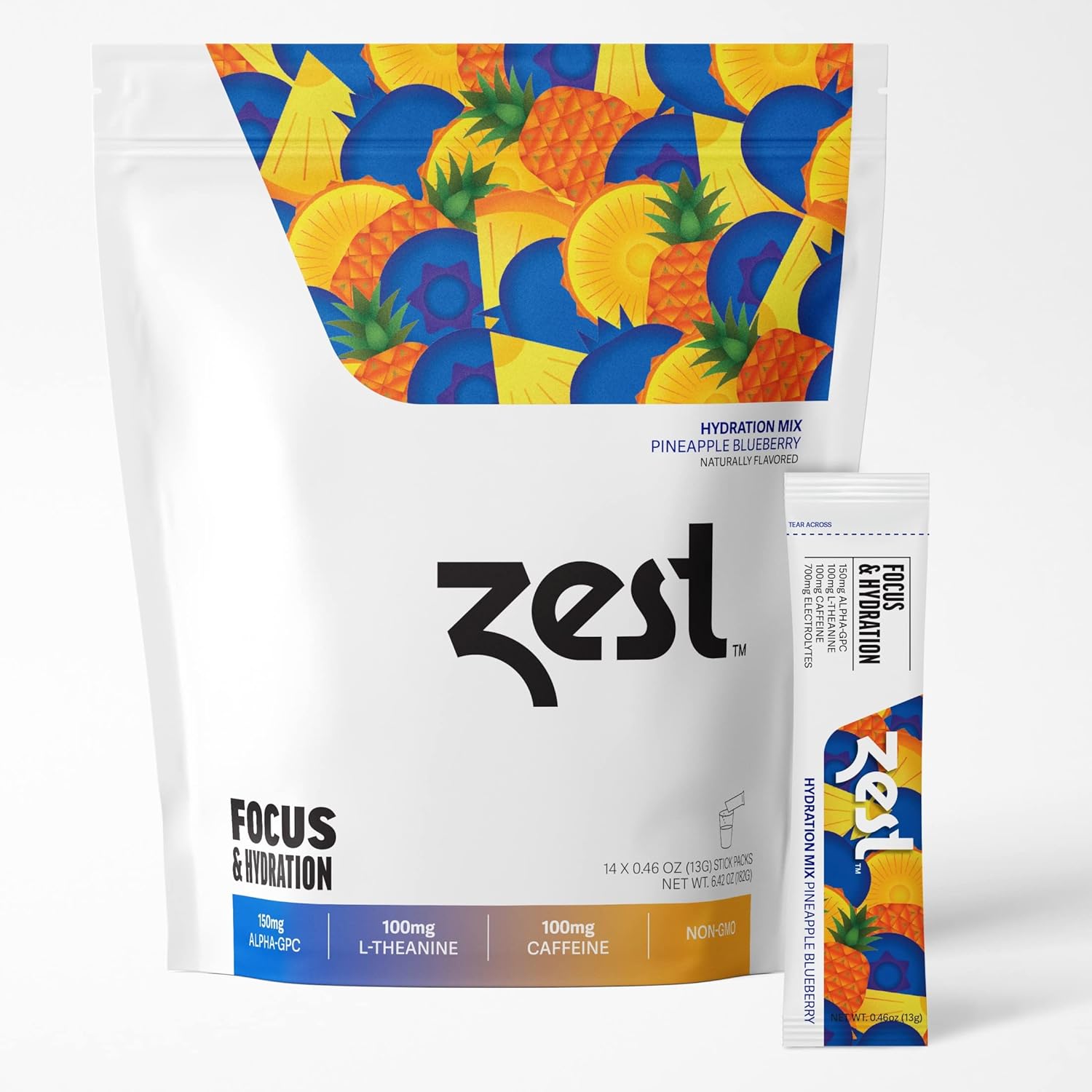Zest Caffeine, LTheanine, & Alpha GPC Focus