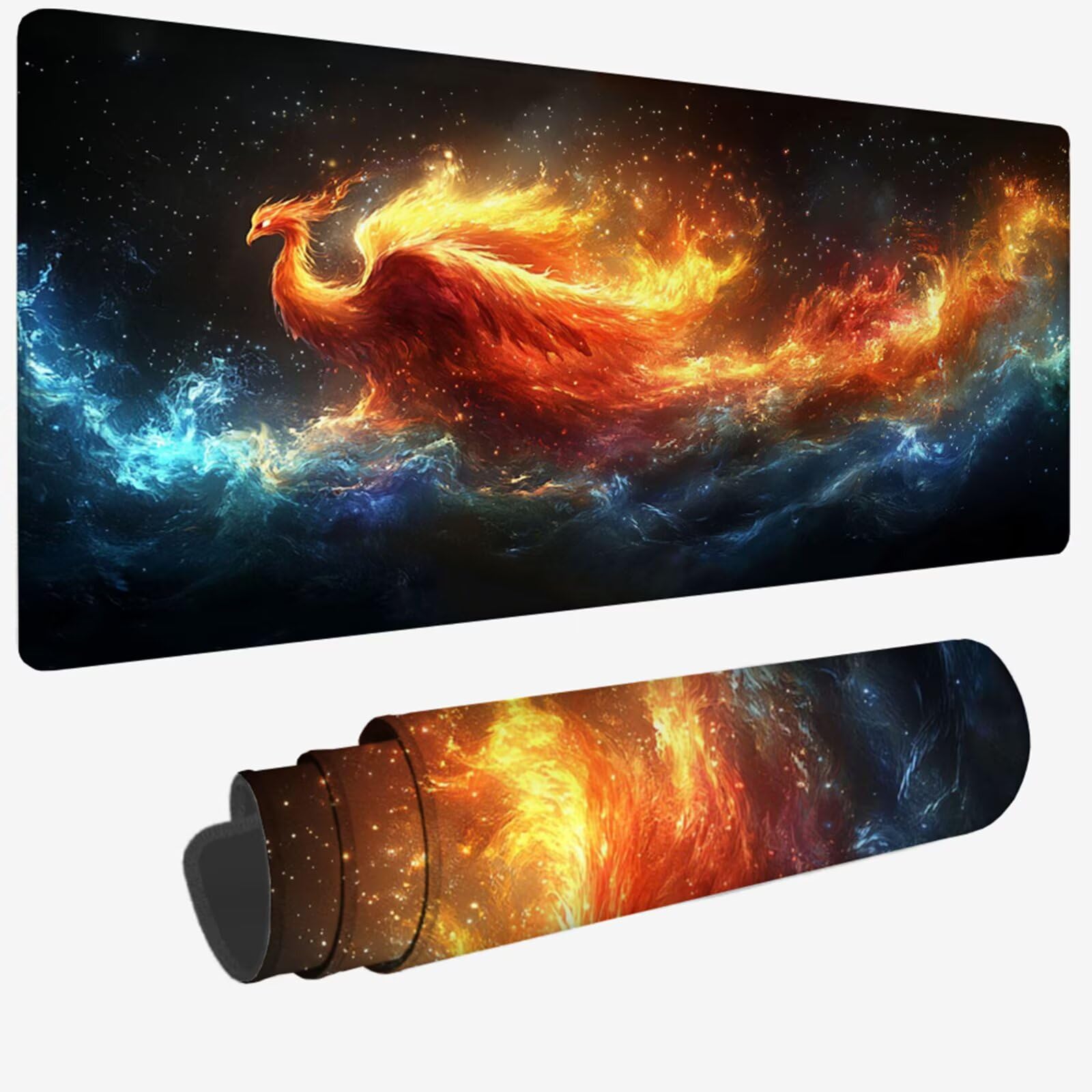 Podkładka pod mysz XXL 1500 x 800 x 3 mm, kolor pomarańczowy duża podkładka pod mysz z wodoodporną i antypoślizgową ptak pod ręką biurko zszyte krawędzie, poprawia precyzję i szybkość dla gracza W-752