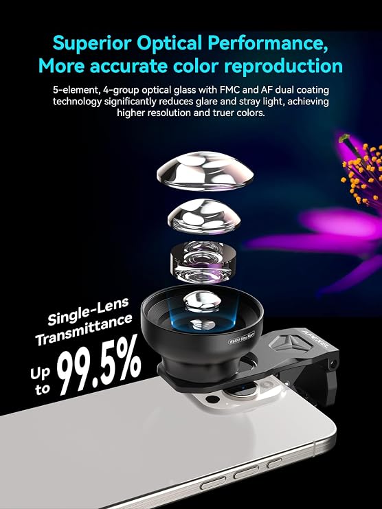 APEXEL 100Ultra Macro Lens for Android- Enhanced Version Macro Lens for Smartphone